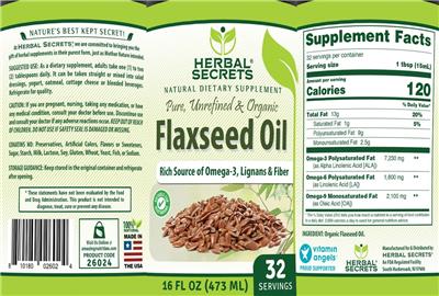 Flaxseed Oil label