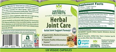 Herbal Joint Care label