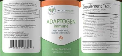Adaptogen Immune label