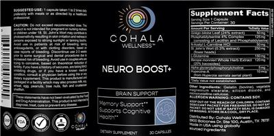 Neuro Boost+ label