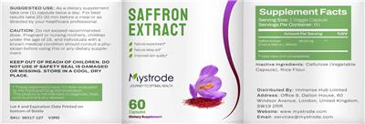 Saffron Extract label