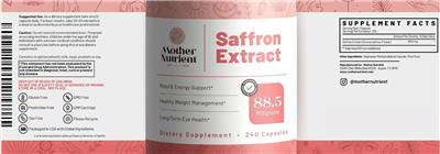 Saffron Extract 88.5 mg label
