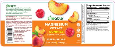 Magnesium Citrate Fruit Flavor label