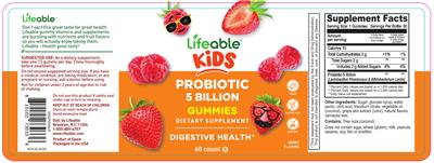 Probiotic 5 Billion Berry Flavors label