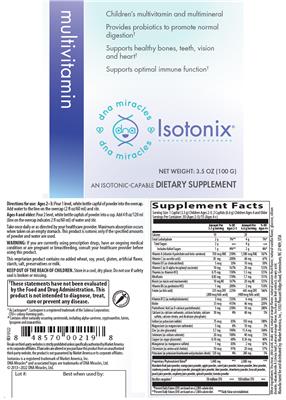 Multivitamin label