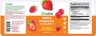 Men's Probiotic 10 Billion Berry Flavors label