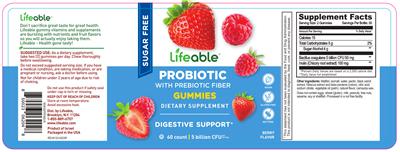 Probiotic Berry Flavor label