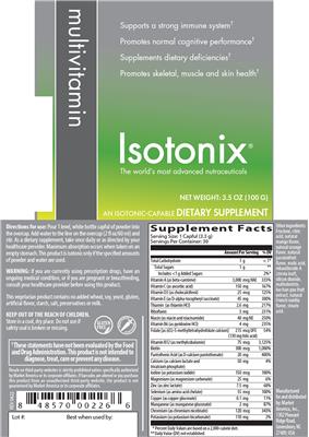 Multivitamin label