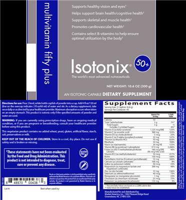 Multivitamin Fifty Plus label