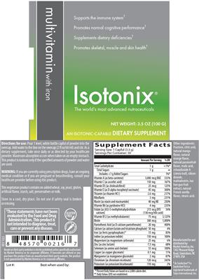 Multivitamin with Iron label