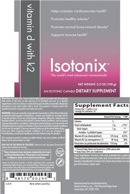 Vitamin D with K2 label
