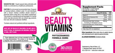Beauty Vitamins label