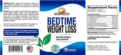 Bedtime Weight Loss label