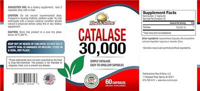 Catalase 30,000 label