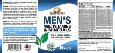 Men's Multivitamins & Minerals label