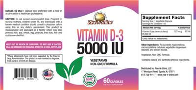 Vitamin D-3 5000 IU label