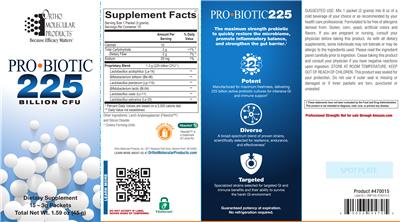 Pro-Biotic 225 label