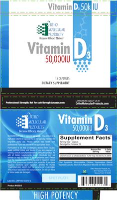 Vitamin D3 50,000 IU label