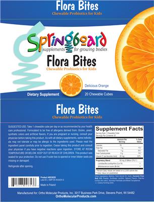 Flora Bites Delicious Orange label