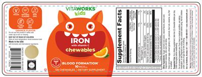 Iron with Vitamin C Orange Flavor label
