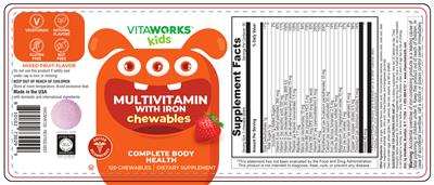 Multivitamin with Iron Mixed Fruit Flavor label