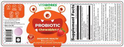 Probiotic Chewables 5 Billion CFU Berry Flavor label