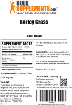 Barley Grass label
