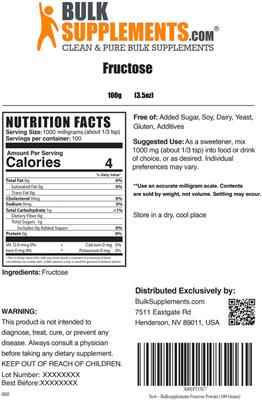 Fructose label