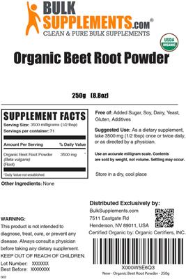 Organic Beet Root Powder label