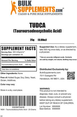 TUDCA (Tauroursodeoxycholic Acid) label