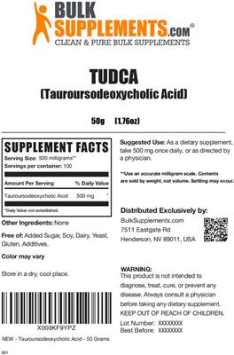 TUDCA (Tauroursodeoxycholic Acid) label
