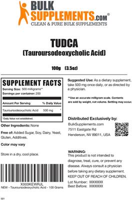 TUDCA (Tauroursodeoxycholic Acid) label