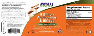 8 Billion Acidophilus & Bifidus label