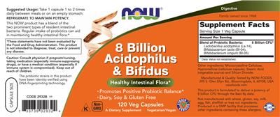 8 Billion Acidophilus & Bifidus label