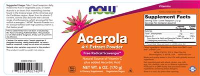 Acerola 4:1 Extract Powder label