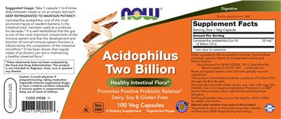 Acidophilus Two Billion label