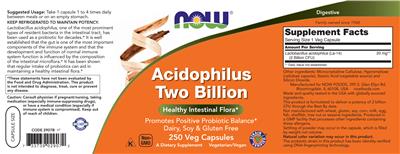 Acidophilus Two Billion label