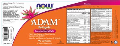 Adam Softgels label