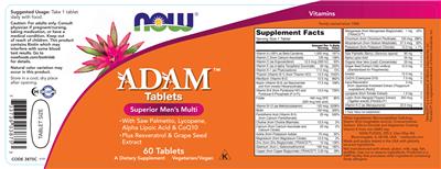ADAM Tablets label