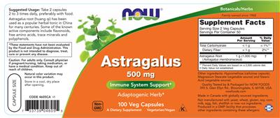 Astragalus 500 mg label
