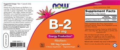 B-2 100 mg label