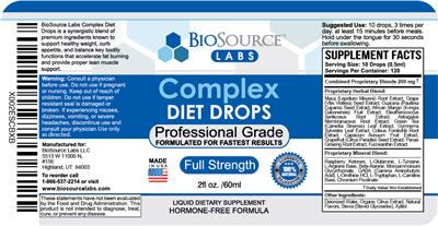 Complex Diet Drops label