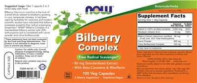 Bilberry Complex label