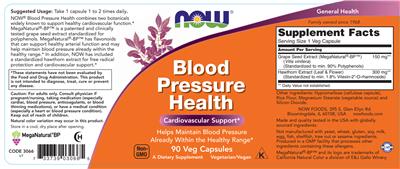 Blood Pressure Health label