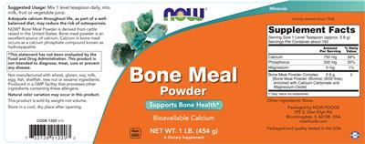 Bone Meal Powder label