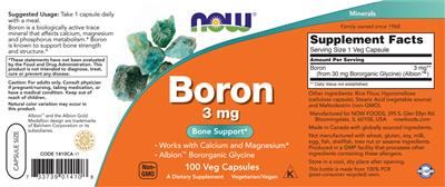 Boron 3 mg label