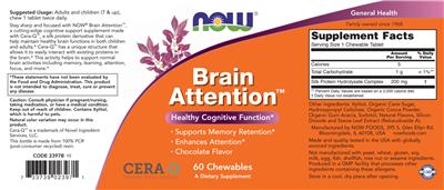 Brain Attention Chocolate Flavor label