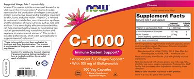 C-1000 with 100 mg of Bioflavonoids label