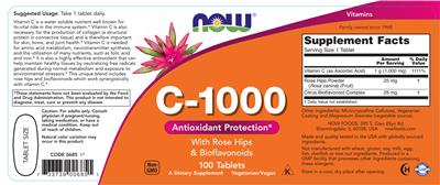C-1000 with Rose Hips & Bioflavonoids label