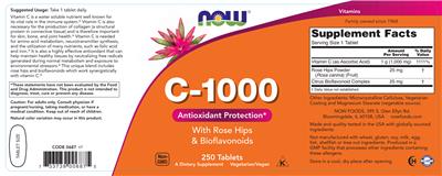C-1000 with Rose Hips & Bioflavonoids label